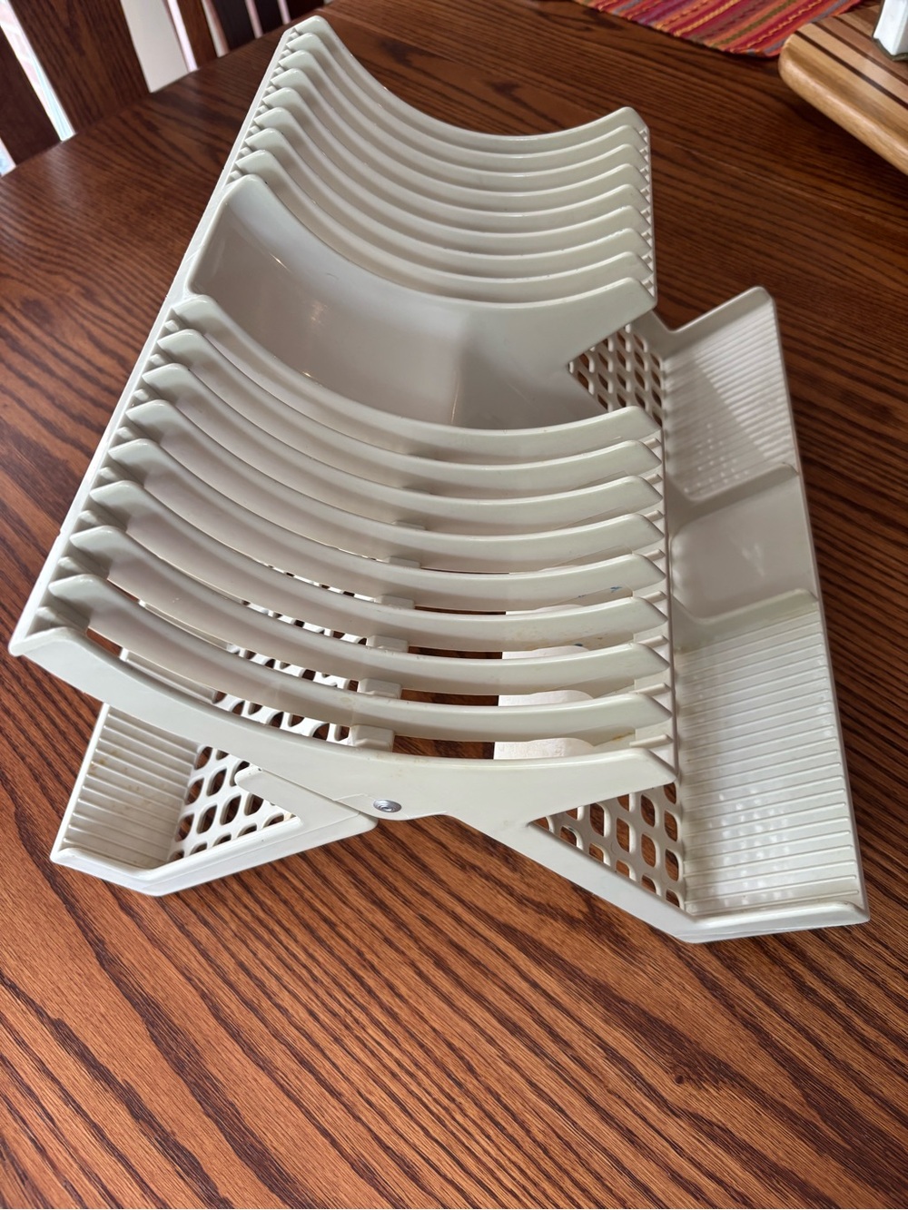Vintage Rubbermaid 6045 Folding Dish Drying Rack Almond MCM Cottage Core